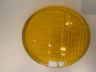 Koplamp glas symmetrisch geel Hella t.b.v. Kever t/m 07-1967