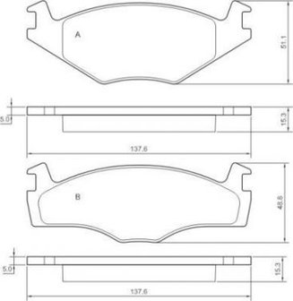 Remblokken voor 15.3mm 